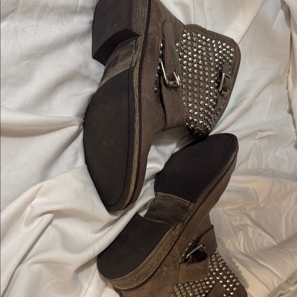 Steve Madden Taupe Studded Boots - Picture 2 of 2